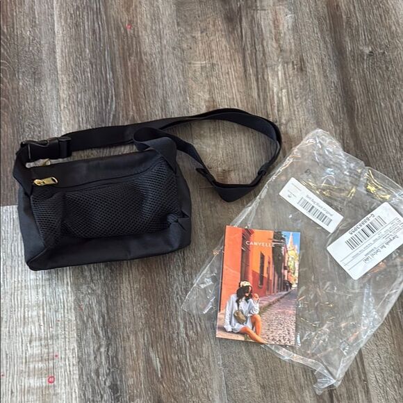 Canvelle Women's Black Crossbody Belt Bag G-68883955 Size Original NWT - Picture 3 of 9